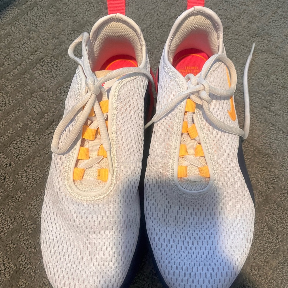 White, pink and Orange Nike Air Sneakers